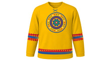 Load image into Gallery viewer, Higantes Festival Original Hockey Jersey in Sunburst Yellow, front view – custom name and number