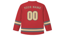 Load image into Gallery viewer, Hobart Original Hockey Jersey in Apple Isle Red, back view with your name and number