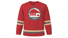 Load image into Gallery viewer, Hobart Original Hockey Jersey in Apple Isle Red, front view – custom name and number