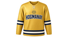Load image into Gallery viewer, Hogmanay Original Hockey Jersey in Gold, front view – custom name and number