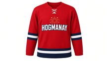 Load image into Gallery viewer, Hogmanay Original Hockey Jersey in Red, front view – custom name and number