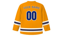 Load image into Gallery viewer, Holla Mohalla Original Hockey Jersey in Kesri Saffron, back view with your name and number