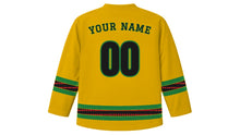 Load image into Gallery viewer, Homowo Original Hockey Jersey in Gold, back view with your name and number
