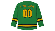 Load image into Gallery viewer, Homowo Original Hockey Jersey in Green, back view with your name and number