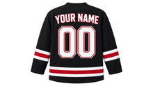 Load image into Gallery viewer, Hong Kong Original Hockey Jersey in Black, back view with your name and number