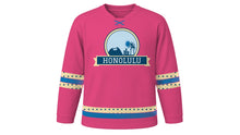 Load image into Gallery viewer, Honolulu Original Hockey Jersey in Hibiscus Pink, front view – custom name and number