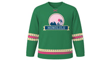 Load image into Gallery viewer, Honolulu Original Hockey Jersey in Palm Green, front view – custom name and number