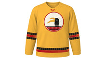 Load image into Gallery viewer, Hornbill Festival Original Hockey Jersey in Hornbill Yellow, front view – custom name and number