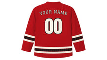 Load image into Gallery viewer, Hornbill Festival Original Hockey Jersey in Warrior Red, back view with your name and number