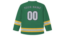 Load image into Gallery viewer, Houston Original Hockey Jersey in Bayou Green, back view with your name and number