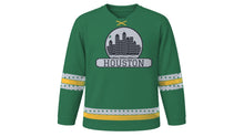Load image into Gallery viewer, Houston Original Hockey Jersey in Bayou Green, front view – custom name and number