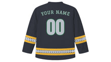 Load image into Gallery viewer, Houston Original Hockey Jersey in Charcoal, back view with your name and number