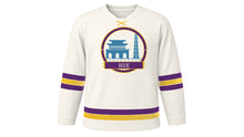 Load image into Gallery viewer, Hue Original Hockey Jersey in Lotus White, front view – custom name and number