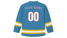 Load image into Gallery viewer, Hue Original Hockey Jersey in Perfume River Blue, back view with your name and number