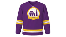 Load image into Gallery viewer, Hue Original Hockey Jersey in Royal Purple, front view – custom name and number