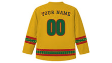 Load image into Gallery viewer, Hung Kings Festival Original Hockey Jersey in Gold, back view with your name and number
