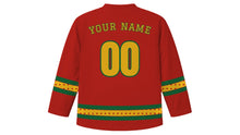 Load image into Gallery viewer, Hung Kings Festival Original Hockey Jersey in Lacquer Red, back view with your name and number