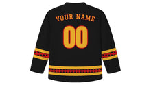 Load image into Gallery viewer, Hungry Ghost Festival Original Hockey Jersey in Black, back view with your name and number