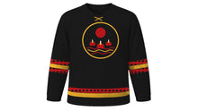 Load image into Gallery viewer, Hungry Ghost Festival Original Hockey Jersey in Black, front view – custom name and number