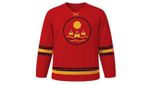 Load image into Gallery viewer, Hungry Ghost Festival Original Hockey Jersey in Red, front view – custom name and number