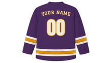 Load image into Gallery viewer, Hyderabad Original Hockey Jersey in Nizam Purple, back view with your name and number