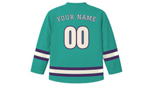 Load image into Gallery viewer, Hyderabad Original Hockey Jersey in Turquoise, back view with your name and number
