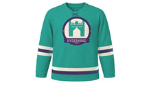 Load image into Gallery viewer, Hyderabad Original Hockey Jersey in Turquoise, front view – custom name and number