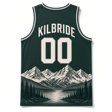 Load image into Gallery viewer, Idaho Sawtooth Peaks Original Basketball Jersey in Alpine Pine, back view with your name and number