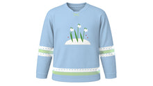 Load image into Gallery viewer, Imbolc Original Hockey Jersey in Frost Blue, front view – custom name and number