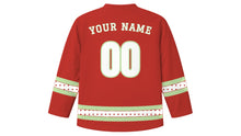Load image into Gallery viewer, Imbolc Original Hockey Jersey in Hearth Red, back view with your name and number
