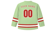 Load image into Gallery viewer, Imbolc Original Hockey Jersey in Pale Green, back view with your name and number