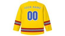 Load image into Gallery viewer, Incwala Original Hockey Jersey in Golden Yellow, back view with your name and number