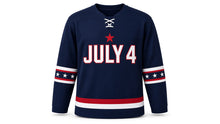 Load image into Gallery viewer, Independence Day Original Hockey Jersey in Navy, front view – custom name and number
