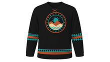 Load image into Gallery viewer, Indigenous Peoples' Day Original Hockey Jersey in Black, front view – custom name and number