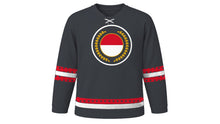 Load image into Gallery viewer, Indonesian Independence Day Original Hockey Jersey in Charcoal, front view – custom name and number