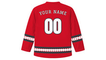 Load image into Gallery viewer, Indonesian Independence Day Original Hockey Jersey in Red, back view with your name and number