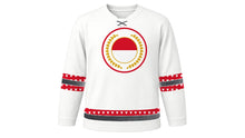 Load image into Gallery viewer, Indonesian Independence Day Original Hockey Jersey in White, front view – custom name and number