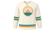 Load image into Gallery viewer, International Day of Yoga Original Hockey Jersey in Ivory, front view – custom name and number