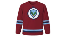 Load image into Gallery viewer, International Men's Day Original Hockey Jersey in Burgundy, front view – custom name and number