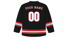 Load image into Gallery viewer, International Mother Language Day Original Hockey Jersey in Black, back view with your name and number