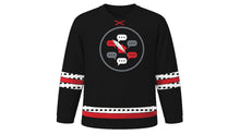 Load image into Gallery viewer, International Mother Language Day Original Hockey Jersey in Black, front view – custom name and number