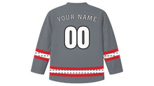 Load image into Gallery viewer, International Mother Language Day Original Hockey Jersey in Gray, back view with your name and number