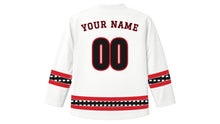 Load image into Gallery viewer, International Mother Language Day Original Hockey Jersey in White, back view with your name and number