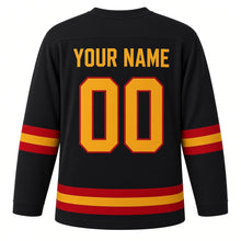Load image into Gallery viewer, Inti Raymi Original Hockey Jersey in Black, back view with your name and number
