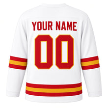 Load image into Gallery viewer, Inti Raymi Original Hockey Jersey in White, back view with your name and number