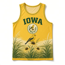Load image into Gallery viewer, Iowa Goldfinch Prairie Original Basketball Jersey in Goldfinch Yellow, front view – custom name and number