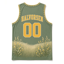 Load image into Gallery viewer, Iowa Goldfinch Prairie Original Basketball Jersey in Prairie Green, back view with your name and number
