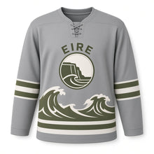 Load image into Gallery viewer, Ireland Cliffs and Waves Original Hockey Jersey in Cliff Stone, front view – custom name and number