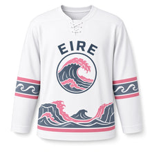 Load image into Gallery viewer, Ireland Cliffs and Waves Original Hockey Jersey in Foam White, front view – custom name and number