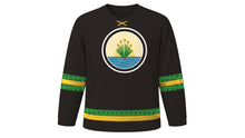 Load image into Gallery viewer, Irreecha Original Hockey Jersey in Earth Black, front view – custom name and number